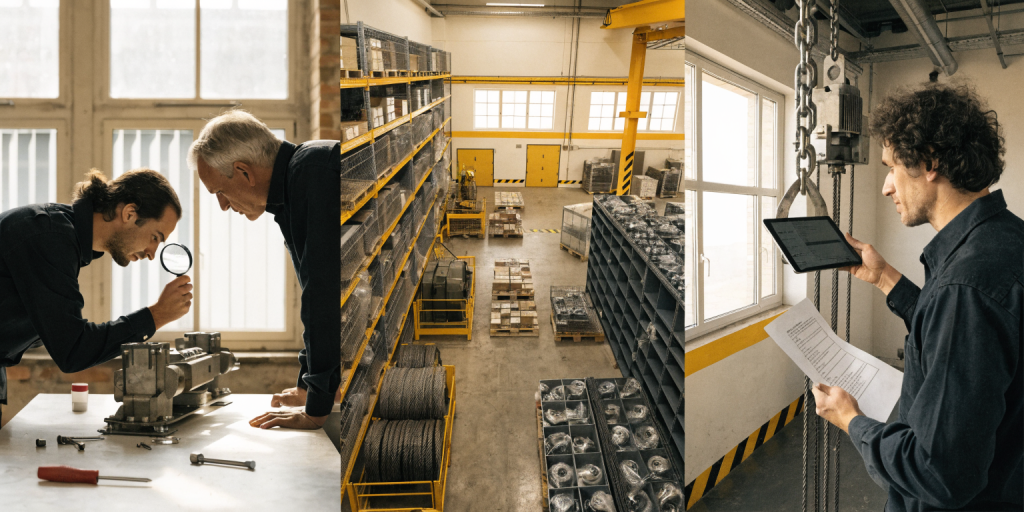 Almacén organizado de equipos y recambios industriales